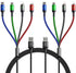 10ft 2Pack Multi Charging Cable - Fast 4 in 1 Braided USB Cable for iPhone, Type C, Micro USB, Samsung, LG, Tablets &