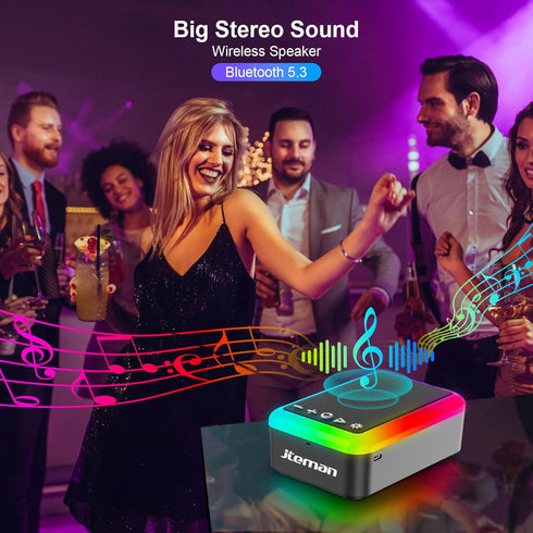 Gifts for Men Women, Cell Phone Stand with Bluetooth Speaker and Light, Portable Lanyard, Cool Tech Gifts for Dad Mom Husband, Unique Birthday Gift Ideas