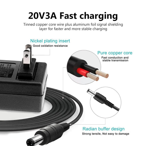 Replacement for Massage Gun 20v Charger Adapter, Compatible with Theragun Elite, PRO G4, G3, G3PRO
