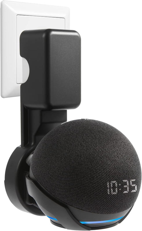 Wall Mount Holder for Dot 4th/5th Generation, Smart Speaker Stand with Built-in Cable Management, Black