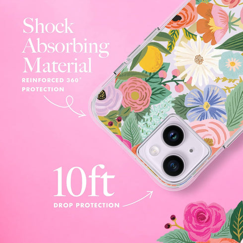 Rifle Paper Co. iPhone 14 Plus Case, Garden Party Blush, Compatible with MagSafe, 10ft Drop Protection