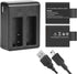 D&F Dual Battery Charger with 4 Pack Replacement Battery, 3.7V 900mAh Li-ion for SJCAM SJ4000 SJ5000 SJ6000