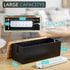 Large Cable Management Box, Wooden Cord Organizer for Under Desk, Hides Extension Cords, Power Stripes, Black