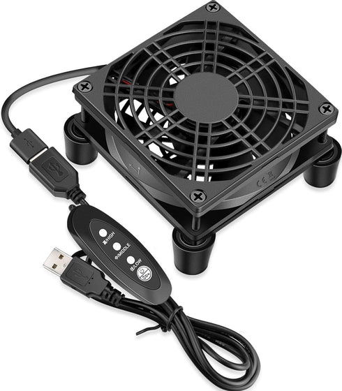 GDSTIME Small 92mm Router Fan Cooler with L/M/H 3 Speed Controller, DC
