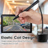 6PCS Black Retractable Spring Coil Strap Pen Leash, Plastic Elastic Pencil Chain Tether Lanyard for Touchscreen Pens