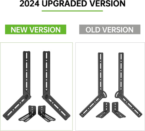 USX MOUNT Soundbar Mount, Flexible Sound Bar TV Mount for Mounting above or Under TV, Fits Most Sound Bars Up to 16 Lbs, Tool-Free Knob Adjustable, for 23-90" TVs with Detachable Extension Plates