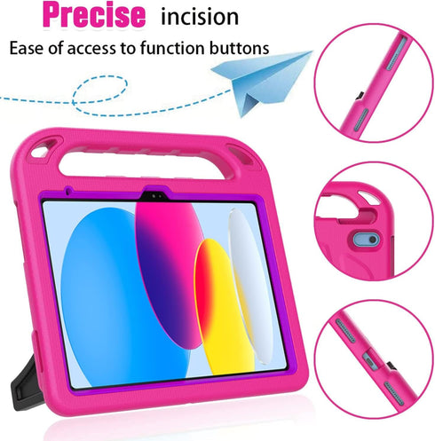 BMOUO Kids Case for iPad 10th Generation 10.9 inch 2022, Shockproof with Built-in Screen Protector, Convertible Handle