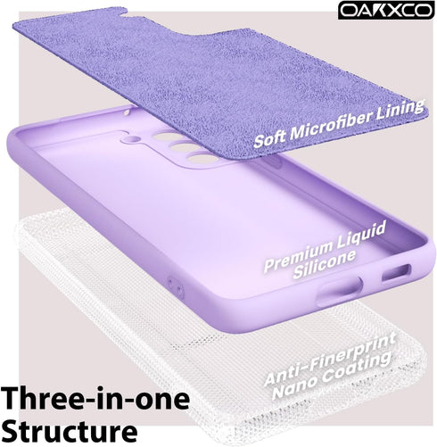 oakxco Samsung Galaxy A54 5G Phone Case, Lilac Lavender Light Purple Liquid Silicone Cute Thin Slim Soft Rubber TPU