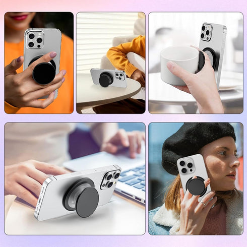 Grippopso 16 15 14 13 12 for Magsafe Phone Grip, Magnetic Phone Grip Holder, Magnetic Collapsible Expandible Mobile