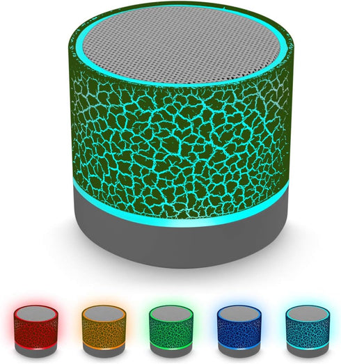 AICase Portable Wireless Mini Bluetooth Speaker, Super Bass Stereo Rechargeable Speaker with LED Lights