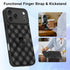 MOWIME 17 Magnetic for iPhone Pro Max Case with Finger Strap Kickstand, Compatible with Magsafe, Cute Checkered
