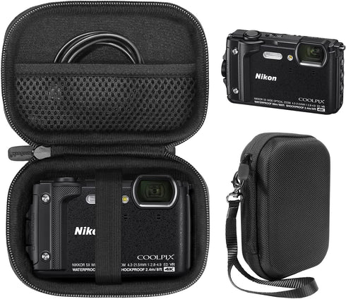CaseSack for Nikon COOLPIX W300, AW130 Waterproof Camera, Mesh Pocket for SD Cards and Charge Cord