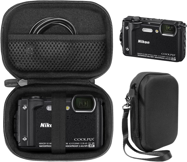 CaseSack for Nikon COOLPIX W300, AW130 Waterproof Camera, Mesh Pocket for SD Cards and Charge Cord