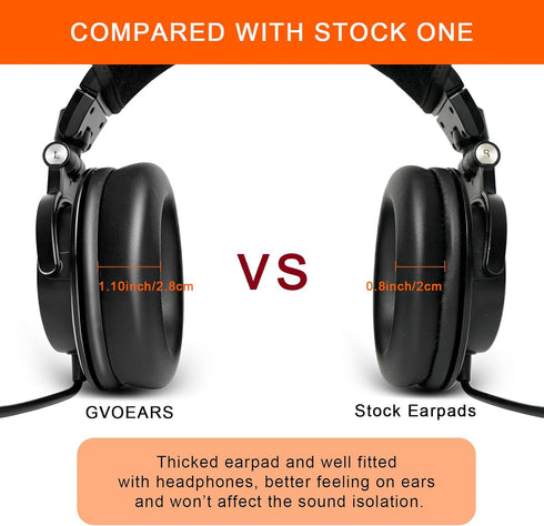 Earpads Replacement for Audio Technica M50X, GVOEARS Ear Cushions for HyperX Cloud/Alpha, ATH M50X M40X Turtle Beach