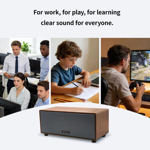 BRYNCO 3.5mm Upgraded Wired Computer Speakers for Desktop PC and Laptop, USB-Powered with Audio Jack, Rich Bass & Clear