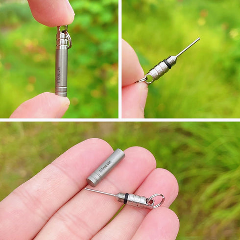 LXQQFUN Titanium SIM Card Tray Removal Tools, Eject Pins Tools, Ejector Pins Needle Remover, EDC Portable Key Pendant
