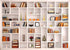 BELECO 7x5ft Fabric White Bookshelf Backdrop Library Modern Office Bookcase Backdrop Home Office