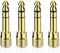 6.35mm (1/4 inch) Male to 3.5mm (1/8 inch) Female Stereo Audio Adapter Converter for Guitar Headphones, Gold Plated 4