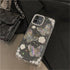 Fycyko 3D Butterfly Floral Clear Phone Case for iPhone 7/8/SE - Cute, Sparkly, Protective Cover with Chain for Girls.