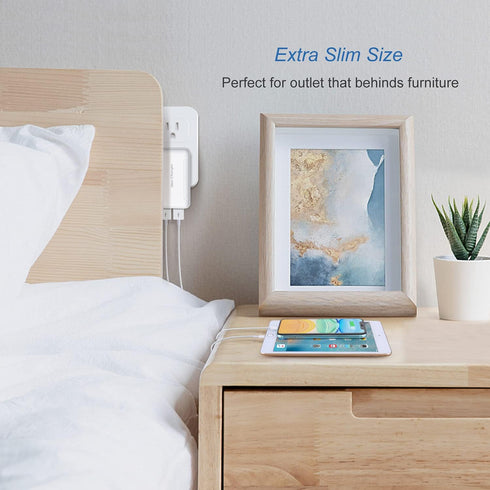 OKRAY Charger Block 5V/3A Dual USB Wall Charger with Foldable Plug, 2 USB-A Ports, Fast Charging for iPhone, Samsung