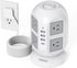 Tower Surge Protector Power Strip, 10 ft, TESSAN Long Flat Extension Cord with 8 AC Outlets and 4 USB Ports