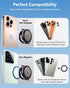 MAGDIGITEH 1/4" 17/16/15/14/13/12 Dual Magnetic Phone Ring Holder for MagSafe, Compatible with Magnet Gym Golf, Car