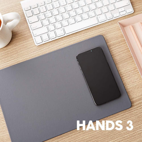 POUT H3 Portable Qi Wireless Charging Mouse Pad Mat for Laptops, Charges with iPhone, Airpod, Samsung Galaxy (Dust Gray)