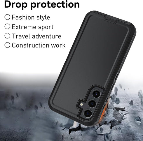 Samsung Galaxy S23 FE 5G Case - Heavy Duty, Military Grade, Shockproof, Dust-Proof, with Belt Clip Holster (Black)