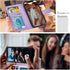 RFID Blocking Wallet Case for iPhone XR, Purple, 3 Card Holder Stand, Magnetic Protective Flip Cover