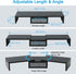 TEAMIX Dual Monitor Stand Riser with Drawer, Adjustable Length and Angle, 37 inch Long Monitor Riser for 2 Monitors