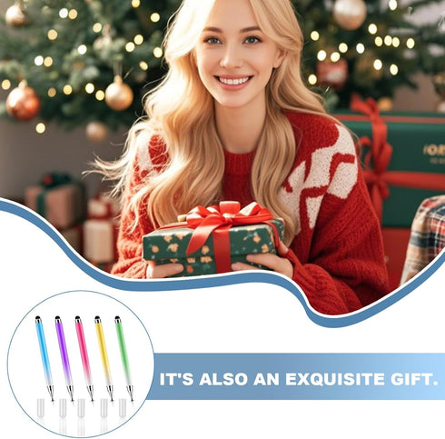 Lapocover 5 Pack 2 1 in Stylus Pen for Touchscreen,iPad,iPhone,Gradient Colored Stylus Pen with Pen Caps,High Precision