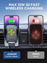 Wireless Car Charger, 15W Qi Fast Charging Auto Clamping Phone Holder, JOYROOM Mount for iPhone 14 13 12 11 Pro Max