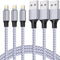 TAKAGI MFi Certified Lightning Cable 3-Pack, 6FT Nylon Braided USB Charger for iPhone 14/13/12/11 Pro Max/iPad.