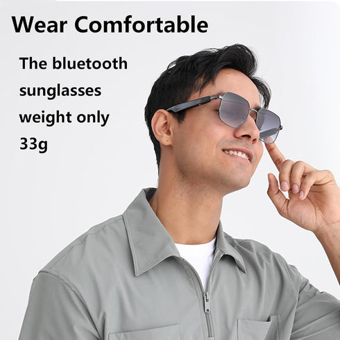 Smart Glasses for Men and Women, Bluetooth Sunglasses with Mic & Speakers, Fast Charge Audio Sunglasses, Voice Assistant