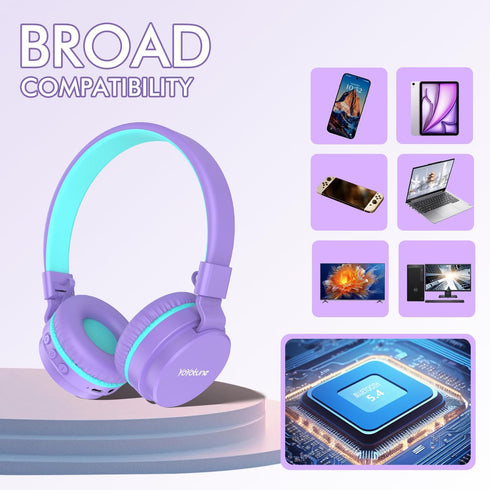 YOYOTUNE Wireless,85/94dB Volume,40H 5.3,Over Kids Bluetooth Headphones,Lightweight Kids Headphones Safe Playtime,Fast