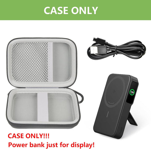 Portable Charger Case Compatible with Anker MagGo Power Bank (10K) 15W MagSafe Battery Pack, Storage Holder for 633/622/621/321/A1654 10000mAh 5000mAh Cell Phone Power Delivery - Carrying Bag Only