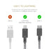 Native Union Belt Cable USB-C to Lightning 10ft, Ultra-Strong Reinforced Cable for iPhone 14, 13 and Earlier (Zebra)