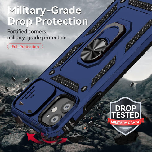 iPhone 11 Case with Screen Protectors and Camera Cover, Military Grade 16ft Drop Tested Cover with Magnetic Kickstand,