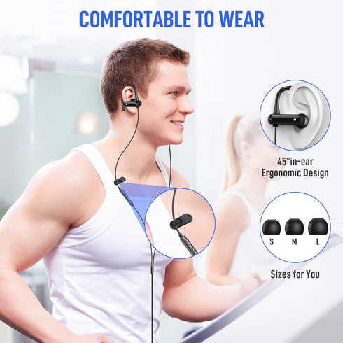 USB C Headphones Over Ear Hooks for iPhone 15 Pro Max Plus, Wired Earbuds with Loops Mic for Samsung Galaxy