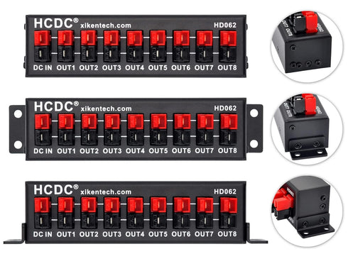 HCDC HD062 8 Output DC Power Distribution Block Module for 15/30/45A Connections