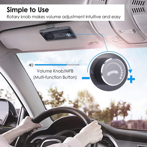 Avantree CK11 Hands Free Bluetooth 5.0 Car Kits with Loud Speakerphone, Wireless Visor Clip - Titanium