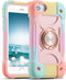 MARKILL Heavy-Duty Military Grade Shockproof Case for iPhone SE3/SE2, 6/6S, 7/8 (4.7") - Rainbow Pink with Ring Stand.