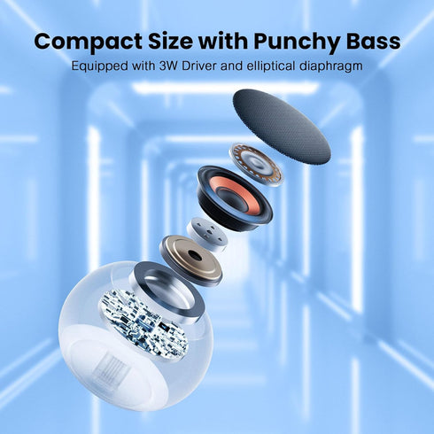 dotn 2026 5W IP7 8H Mini Bluetooth Speaker, Super Bass Portable Wireless Speaker with Lanyard, Waterproof Playtime