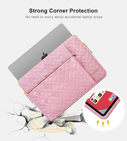 Lacdo 13 inch Laptop Sleeve Case for MacBook Air/Pro and iPad Pro, Waterproof Storage for 13 inch Devices (Sakura Pink)