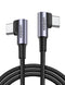UGREEN 3.3FT Right Angle USB C to USB C Cable, 60W Fast Charging for iPhone 15, MacBook Pro, Galaxy S24, Pixel 8.
