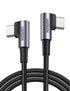 UGREEN 3.3FT Right Angle USB C to USB C Cable, 60W Fast Charging for iPhone 15, MacBook Pro, Galaxy S24, Pixel 8.