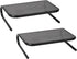 Set 2, Mind Reader Monitor Stand, Ventilated Laptop Riser, Desktop Organizer, Metal, of Black