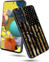Galaxy A51 5G Case, Soft Silicone Rubber Bumper, Full Body Protection Shockproof Cover, Camo Forest American Flag