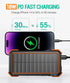 BLAVOR Solar Power Bank, PD18W QC3.0 Fast Charging, 20000mAh, IPX5 Waterproof, Camping Flashlight