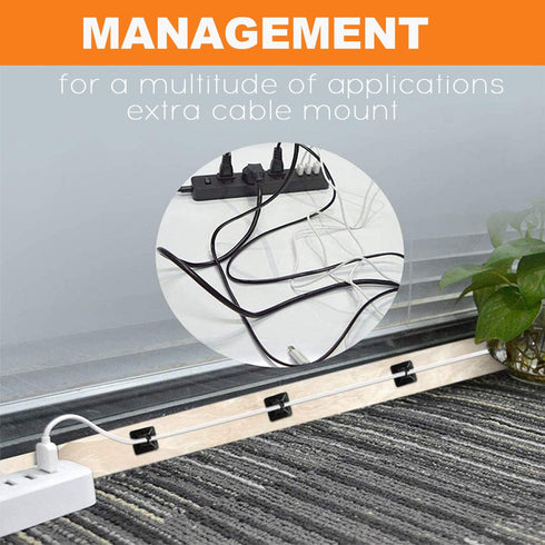 140 Pack 3/4" Zip Tie Adhesive Mounts, Self Adhesive Cable Base Holders with Multi-Purpose Clips